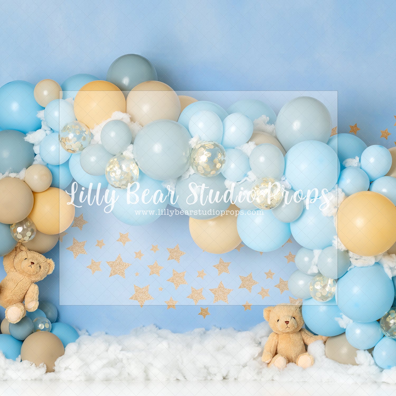 Twinkle Stars & Teddy Bears - Lilly Bear Studio Props, gold stars, little star, silver, silver stars, sky, sky blue, star, starry sky, stars, stars in sky, twinkle twinkle, twinkle twinkle little star