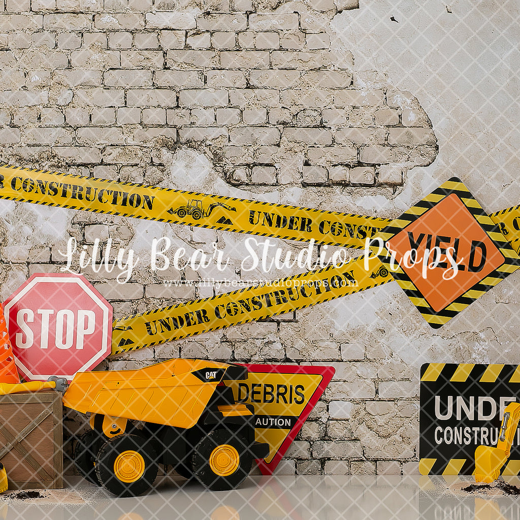 Under Construction by Karissa Knowles Photography sold by Lilly Bear Studio Props, brick - bridk - builder - building