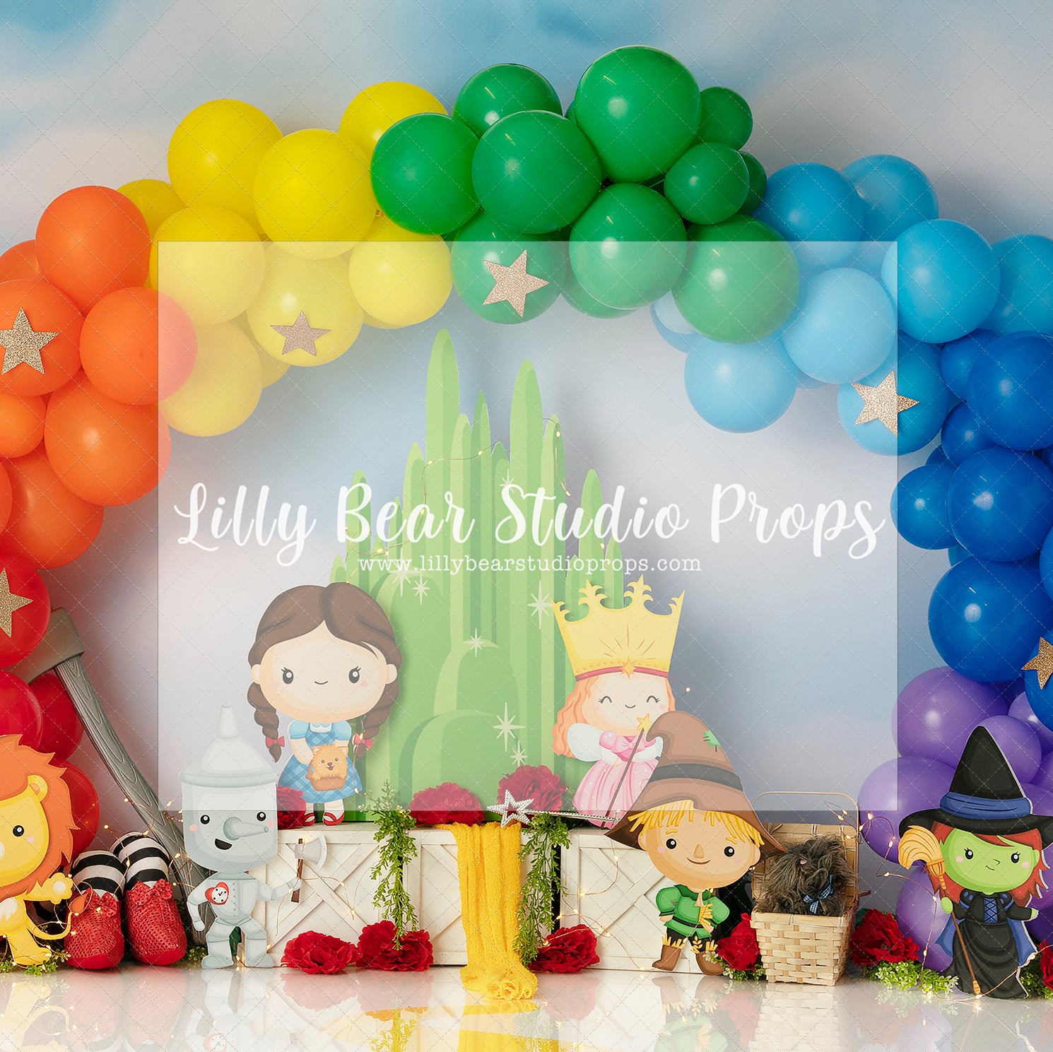 Under the Rainbows on the Yellow Brick Road - Lilly Bear Studio Props, Dorthey, good witch, lion, over the rainbow, oz, oz entrance, rainbows, scarecrow, somewhere over the rainbow, the wizard of oz, welcome to oz, wicked witch, wizard of oz