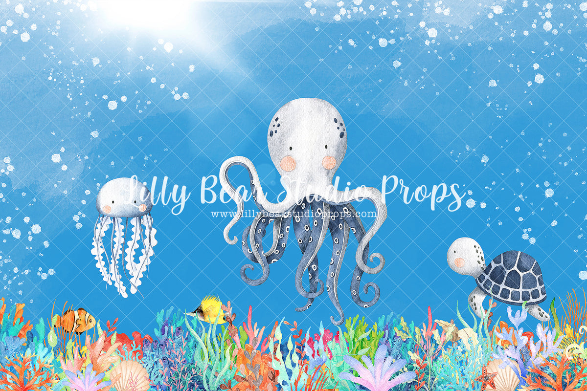 Under The Seacreatures - Lilly Bear Studio Props, creatures, fish, octopus, sea, sea shell, sea turtle, sea weed, sea world, seashell, under the ocean, under the sea, under water, undersea, underwater, underwater bubbles, water