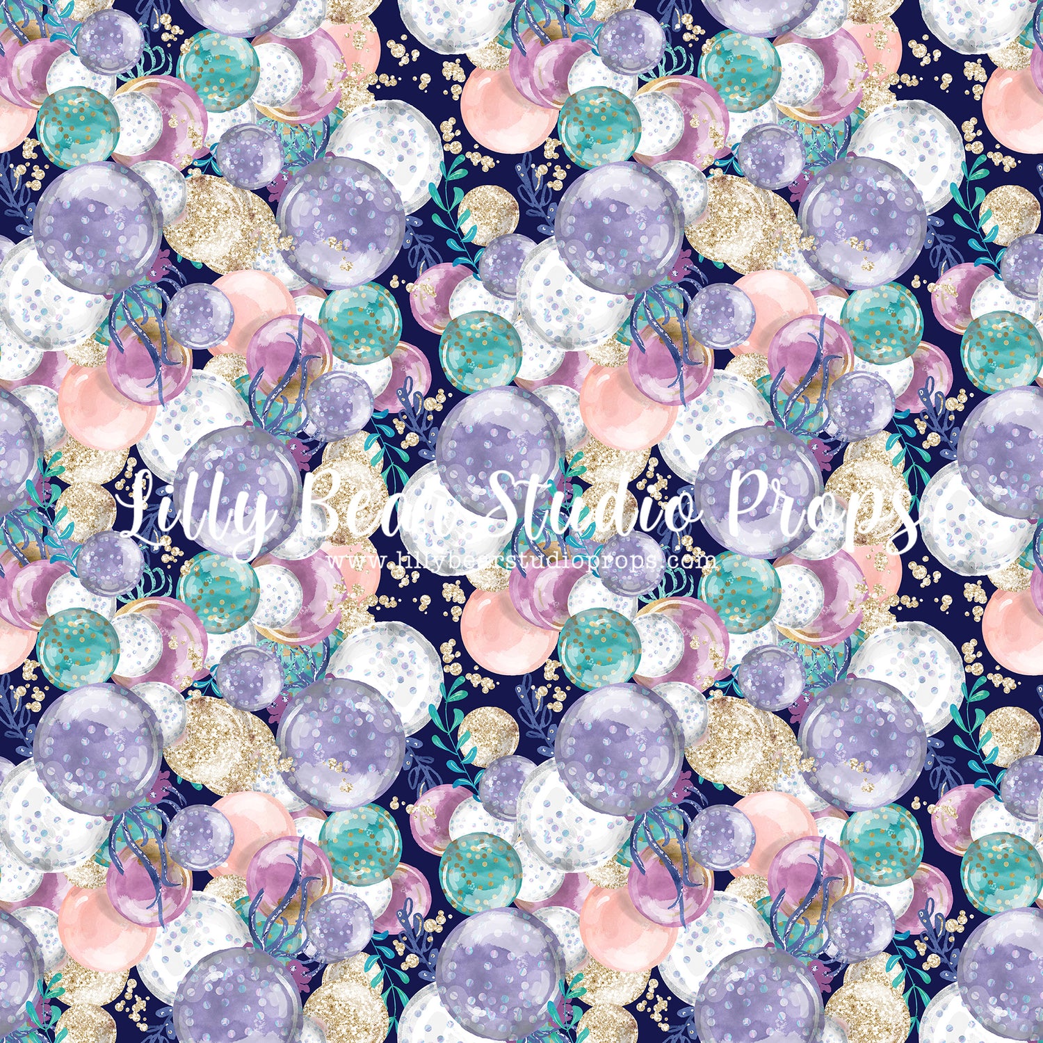 Underwater Bubbles by Lilly Bear Studio Props sold by Lilly Bear Studio Props, aqua - blue shell - bubbles - colourful