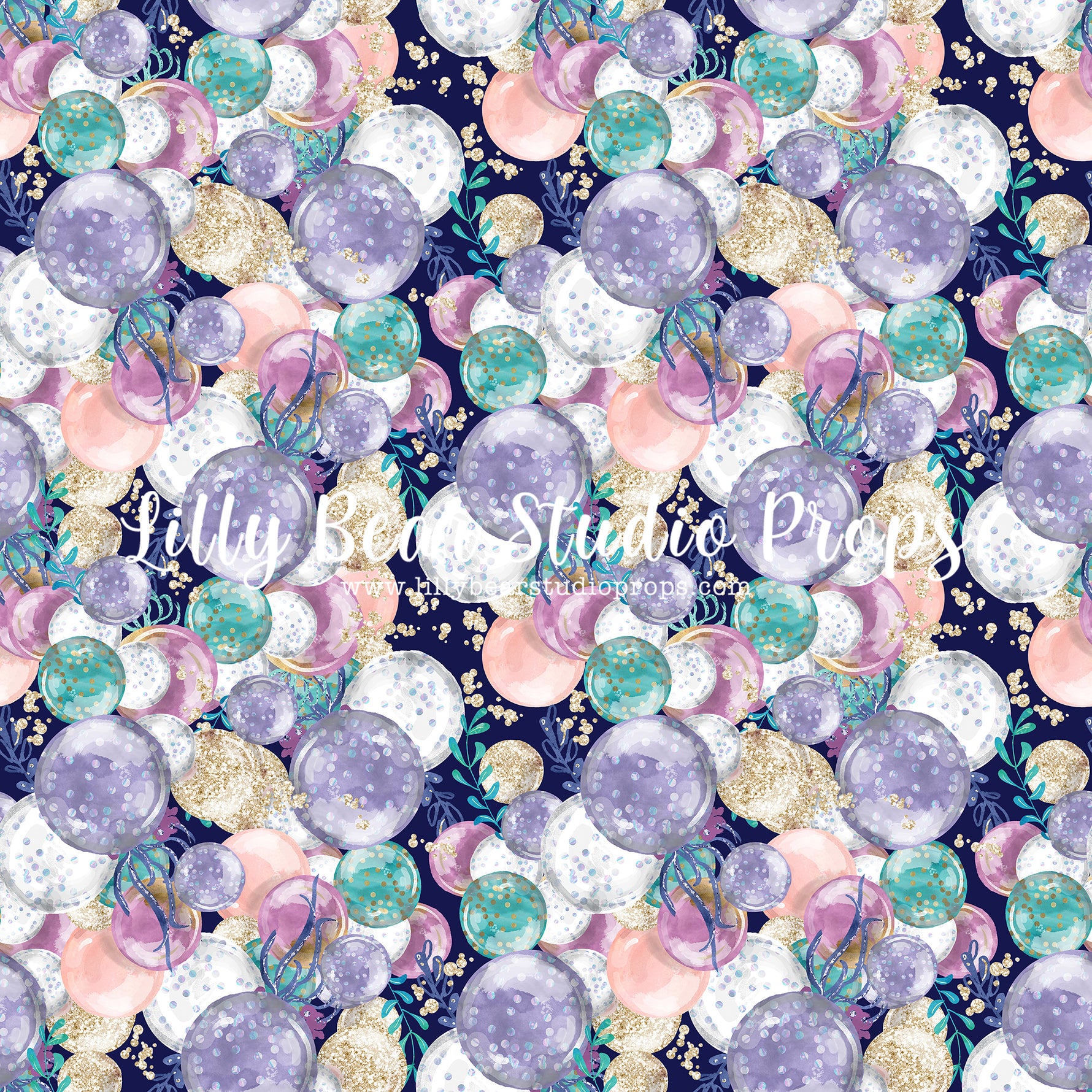 Underwater Bubbles by Lilly Bear Studio Props sold by Lilly Bear Studio Props, aqua - blue shell - bubbles - colourful
