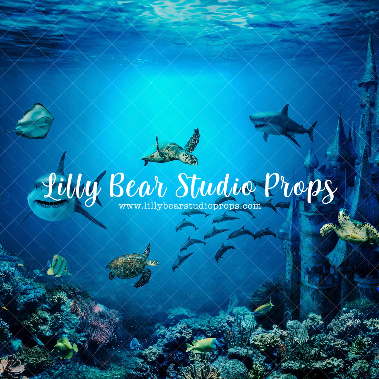 Underwater Kingdom - Lilly Bear Studio Props, blue seashells, coral, coral reef, little mermaid, mermaid, mermaid lagoon, mermaid reef, mermaid scales, pink seashells, reef, sea, seashell, under the sea, under water, underwater, underwater bubbles, water, watercolour, watercolour water