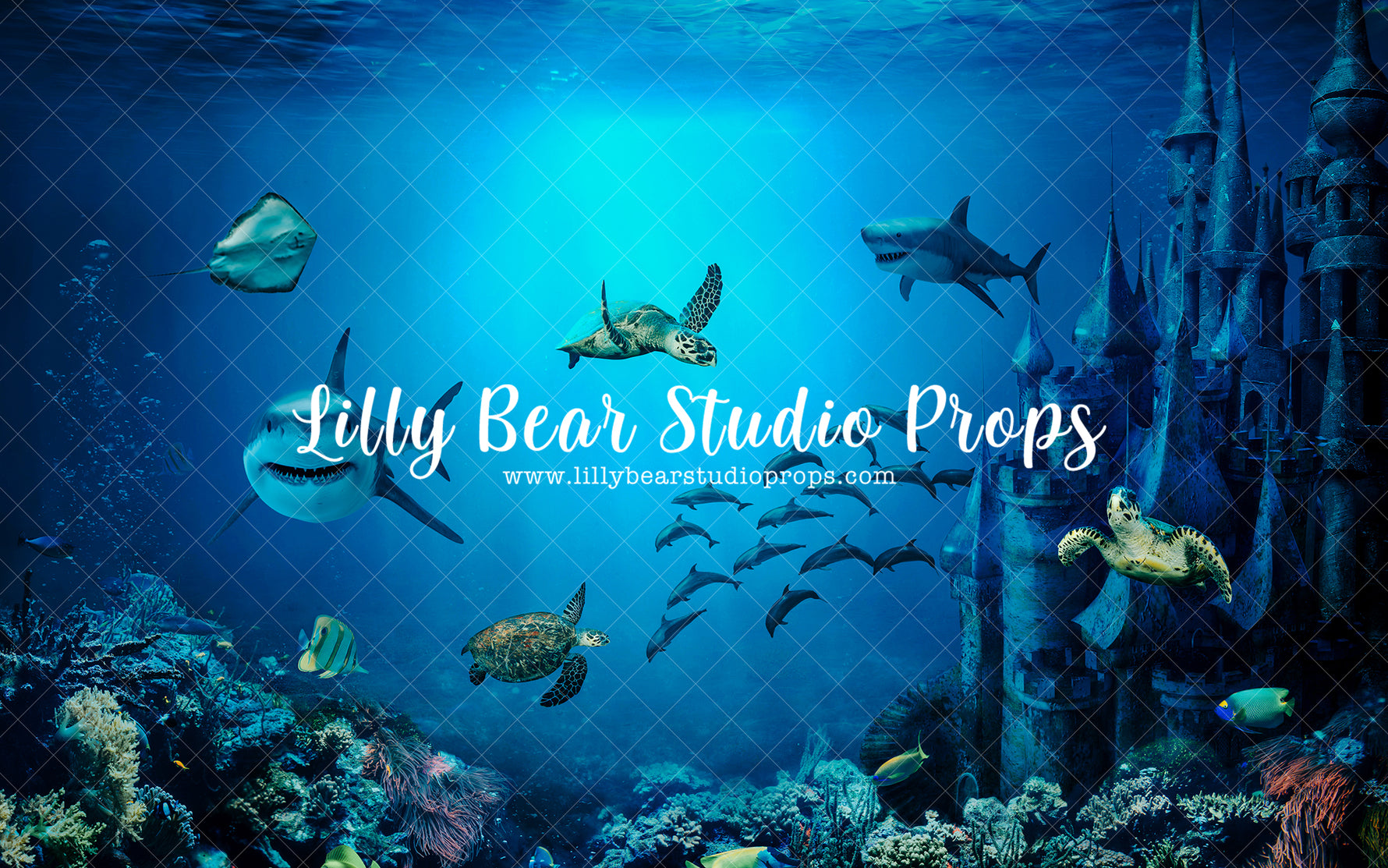 Underwater Kingdom - Lilly Bear Studio Props, blue seashells, coral, coral reef, little mermaid, mermaid, mermaid lagoon, mermaid reef, mermaid scales, pink seashells, reef, sea, seashell, under the sea, under water, underwater, underwater bubbles, water, watercolour, watercolour water
