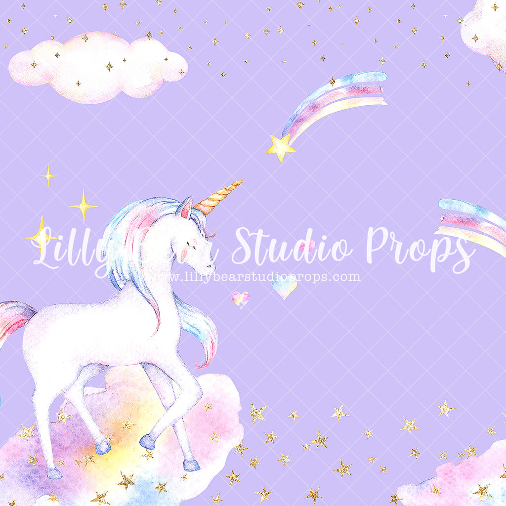 dreams of unicorns - Lilly Bear Studio Props, Fabric, glitter unicorn, magic unicorn, pink unicorn, purple, raining unicorns, unicorn, unicorn land, unicorn party, universe, Wrinkle Free Fabric