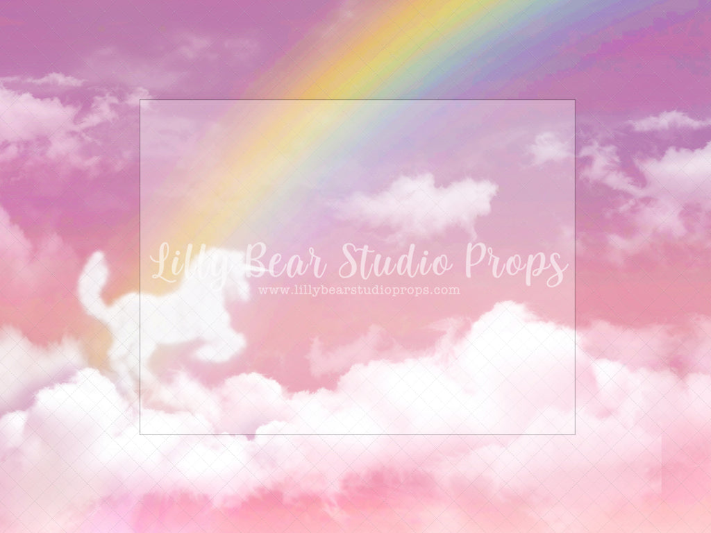 Unicorn Clouds - Lilly Bear Studio Props, cloud rainbow, colourful rainbow, colours of the rainbow, Fabric, FABRICS, over the rainbow, painted rainbow, pastel rainbow, rainbow, rainbow clouds, rainbow sky, rainbow watercolour, rainbows, unicorn, unicorn clouds, unicorns
