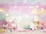 Unicorn Friends - Lilly Bear Studio Props, Fabric, glitter, little princess, pink, pink and silver, pink gold and teal, pink purple teal, pretty little princess, pretty princess, princess, princess cake smash, princess castle, princess party, princess wall, princesses, purple teal, teal, unicorn land, Wrinkle Free Fabric