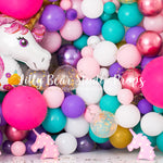 Unicorn Party by Karissa Knowles Photography sold by Lilly Bear Studio Props, balloon wall - confetti balloons - gold b