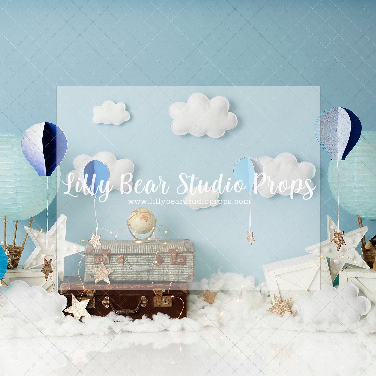 Up Up and Away Away - Lilly Bear Studio Props, air balloons, balloons, clouds, colourful clouds, cotton clouds, floating clouds, hot air balloon, hot air balloon rainbow, hot air balloons, hot airballoon, pink hot air balloon
