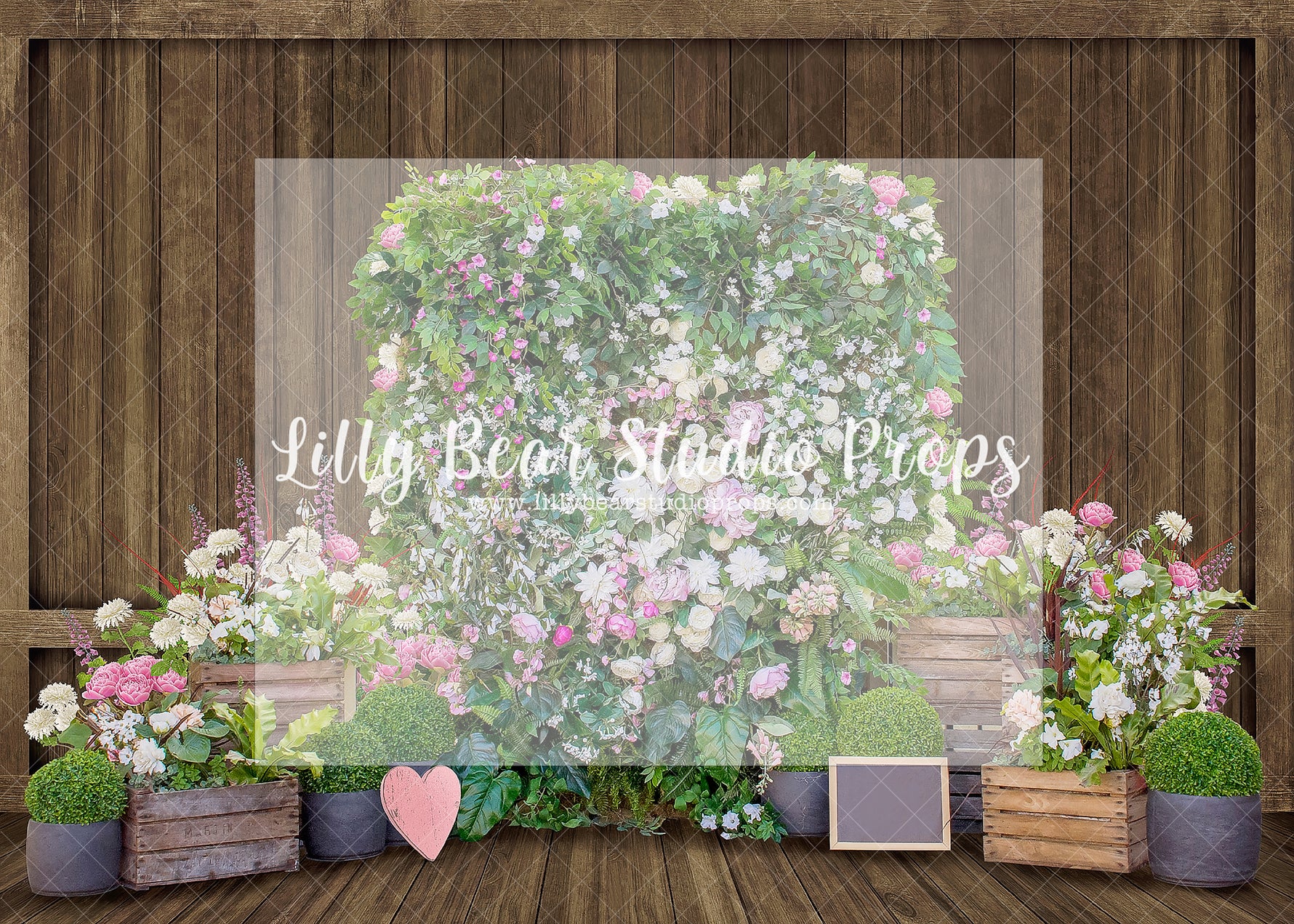 Flower Barnwood Wall - Lilly Bear Studio Props, cupid, Fabric, FABRICS, floral, flower garden, flower shop, flower wall, heart balloons, love shop, outdoor clouds, outdoor valentines, red and pink, red roses, valentine, valentine backdrop, valentine booth, valentine day shop, valentine flowers, valentine's card, valentine's day shop, valentines, valentines booth, valentines day, valentines kisses, Wrinkle Free Fabric