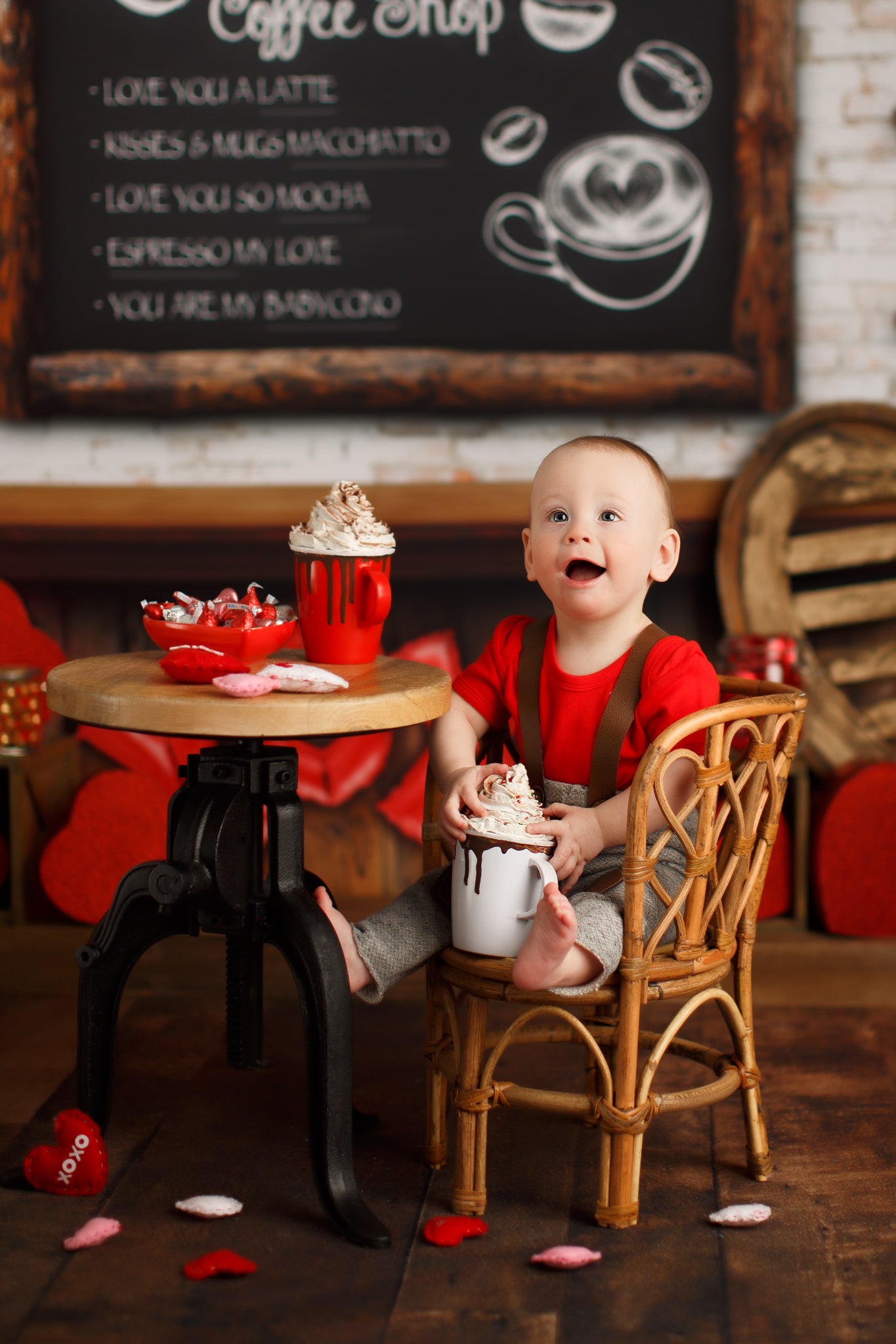 Valentines Cafe - Lilly Bear Studio Props, boy, Fabric, FABRICS, girl, heart, hot chocolate, love, love you a latte, valentines, valentines cafe, valentines cocoa shop, valentines coffee shop, valentines day, valentines hot cocoa, Wrinkle Free Fabric