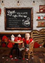 Valentines Cafe - Lilly Bear Studio Props, boy, Fabric, FABRICS, girl, heart, hot chocolate, love, love you a latte, valentines, valentines cafe, valentines cocoa shop, valentines coffee shop, valentines day, valentines hot cocoa, Wrinkle Free Fabric