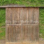 Vine Doors - Lilly Bear Studio Props, barn doors, barndoors, brick, Brick Wall, courtyard, cracked brick, cracked brick wall, distressed brick, door, door wall, doors, doorway, exposed brick, FABRICS, garden, garden entry, grunge brick, hanging vines, leaves, rustic, rustic door, rustic doors, rustic wood, spring, spring archway, spring scandinavian, springtime, terrace, topiary trees, tree, vines, wall vines, wood doors