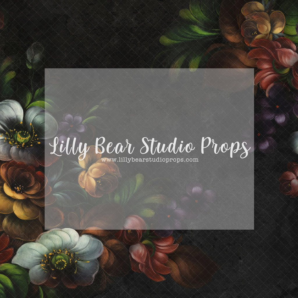 Fine Art Vintage Floral - 48x36" Wrinkle Free Fabric - TESTER - Lilly Bear Studio Props, fine art, floral, girls, hand painted