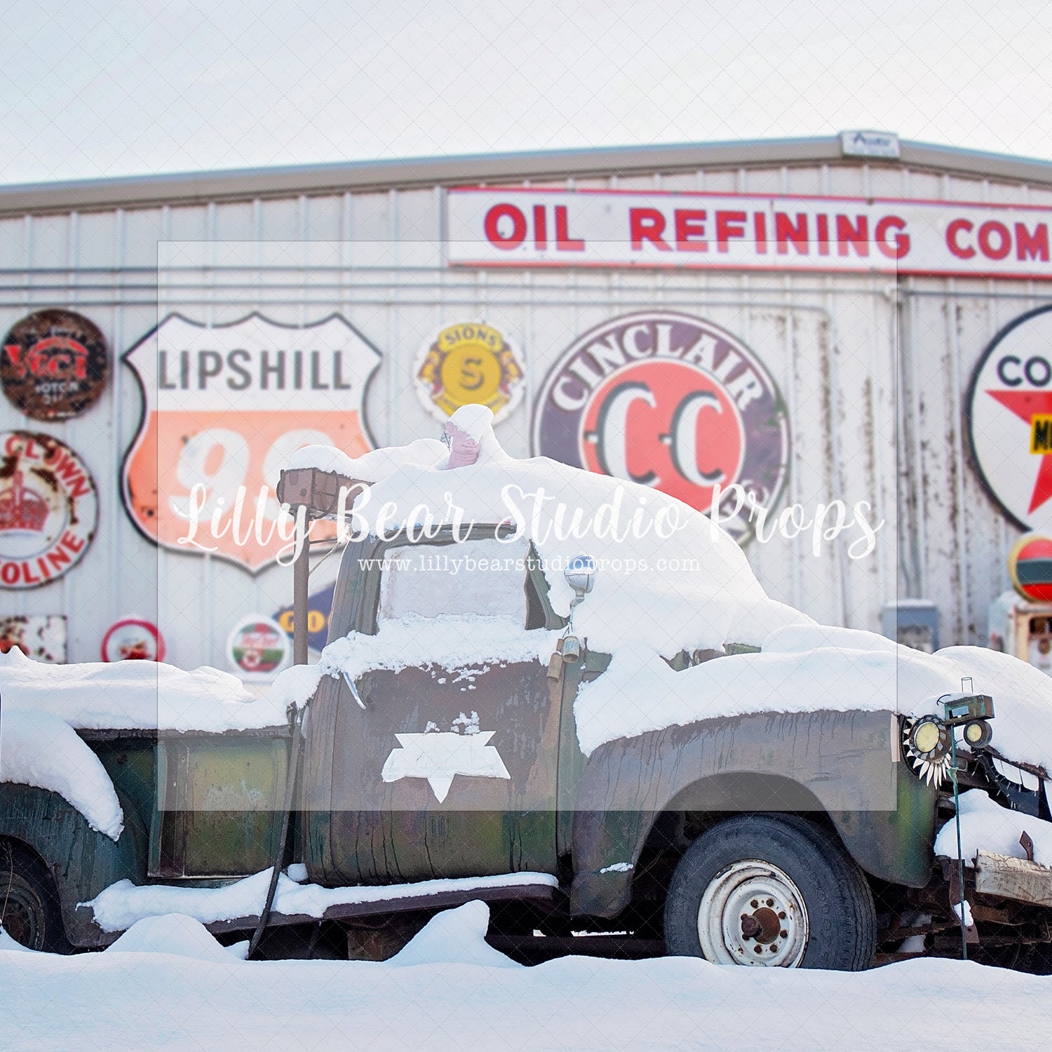 Vintage Gas Station - Lilly Bear Studio Props, car, car shop, cars, Fabric, FABRICS, fence, garage, gas, gas station, greasy garage, mechanic, orange, race, race car, race garage, race track, racer, racer garage, tires, took, tools, vintage