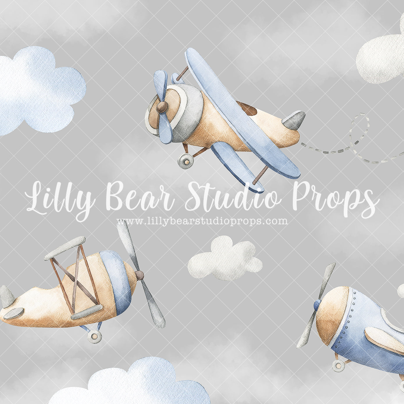 Vintage Airplanes - Lilly Bear Studio Props, air plane, airplane, airplane one, airplanes, clouds, cute, flying, fox, hot air balloon, hot air balloons, hot airballoon, vintage