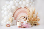 Nude Rainbow Pampas - Lilly Bear Studio Props, balloons, blush boho rainbow, boho, boho balloon garland, boho balloons, boho chic, boho rainbow, boho spring, cake smash, floral boho, neutral rainbow, Scandinavian rainbow