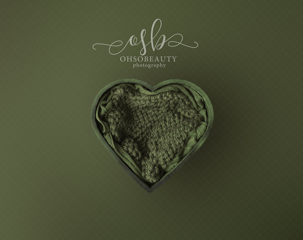 Green Heart Digital Backdrop - Lilly Bear Studio Props, digital backdrop, green heart, heart, heart bowl