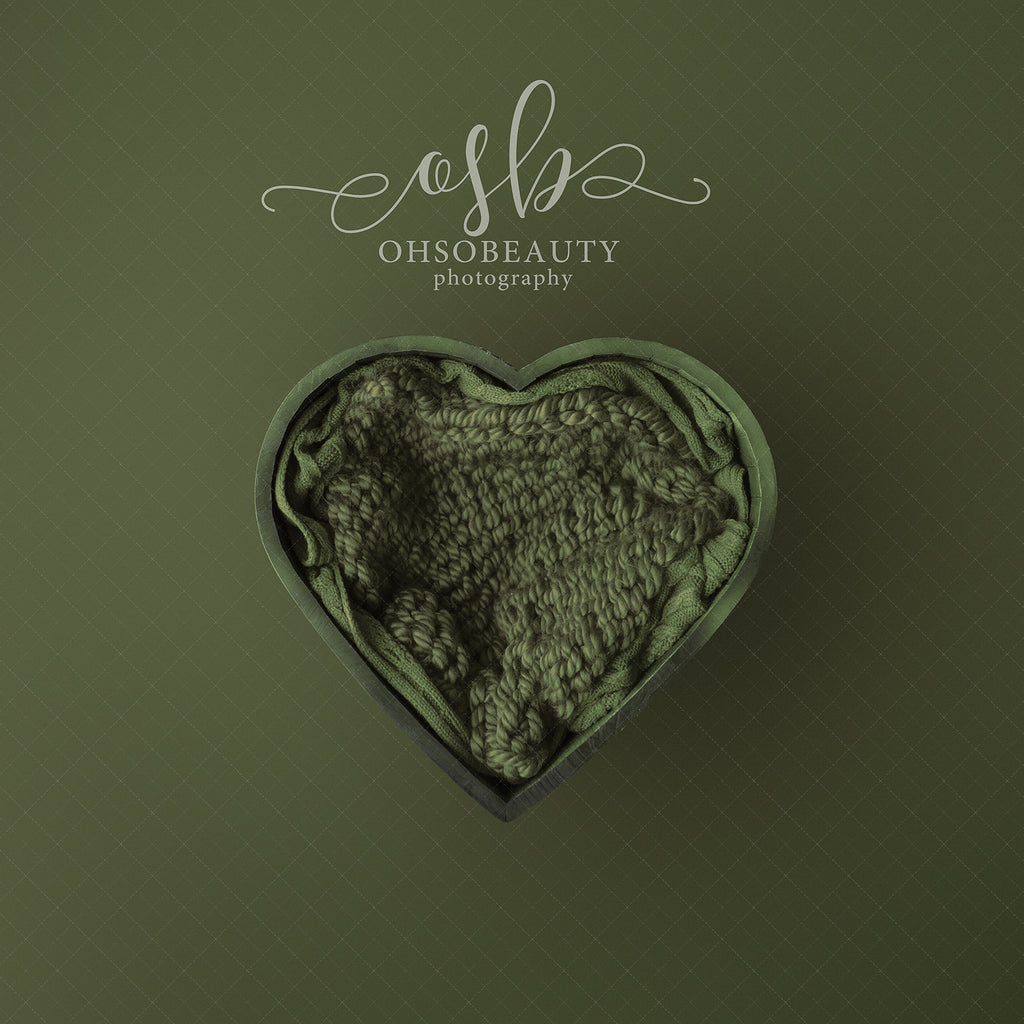 Green Heart Digital Backdrop - Lilly Bear Studio Props, digital backdrop, green heart, heart, heart bowl