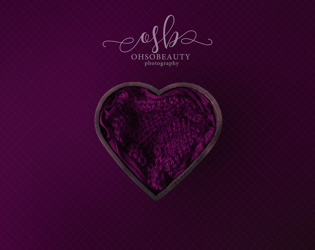 Dark Purple Heart Digital Backdrop - Lilly Bear Studio Props, digital backdrop, moon, moon stars, pink