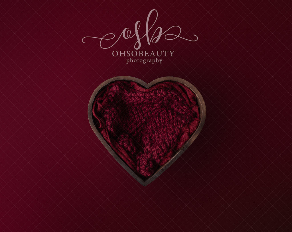 Red Heart Digital Backdrop - Lilly Bear Studio Props, digital backdrop, heart, heart bowl, red heart