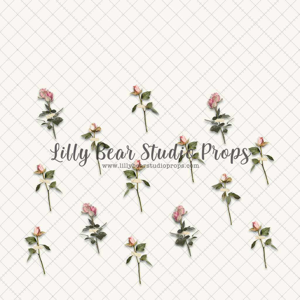 Wallflower Pink Roses - Lilly Bear Studio Props, Fabric, FABRICS, floral, floral wall, hanging flowers, hanging roses, roses