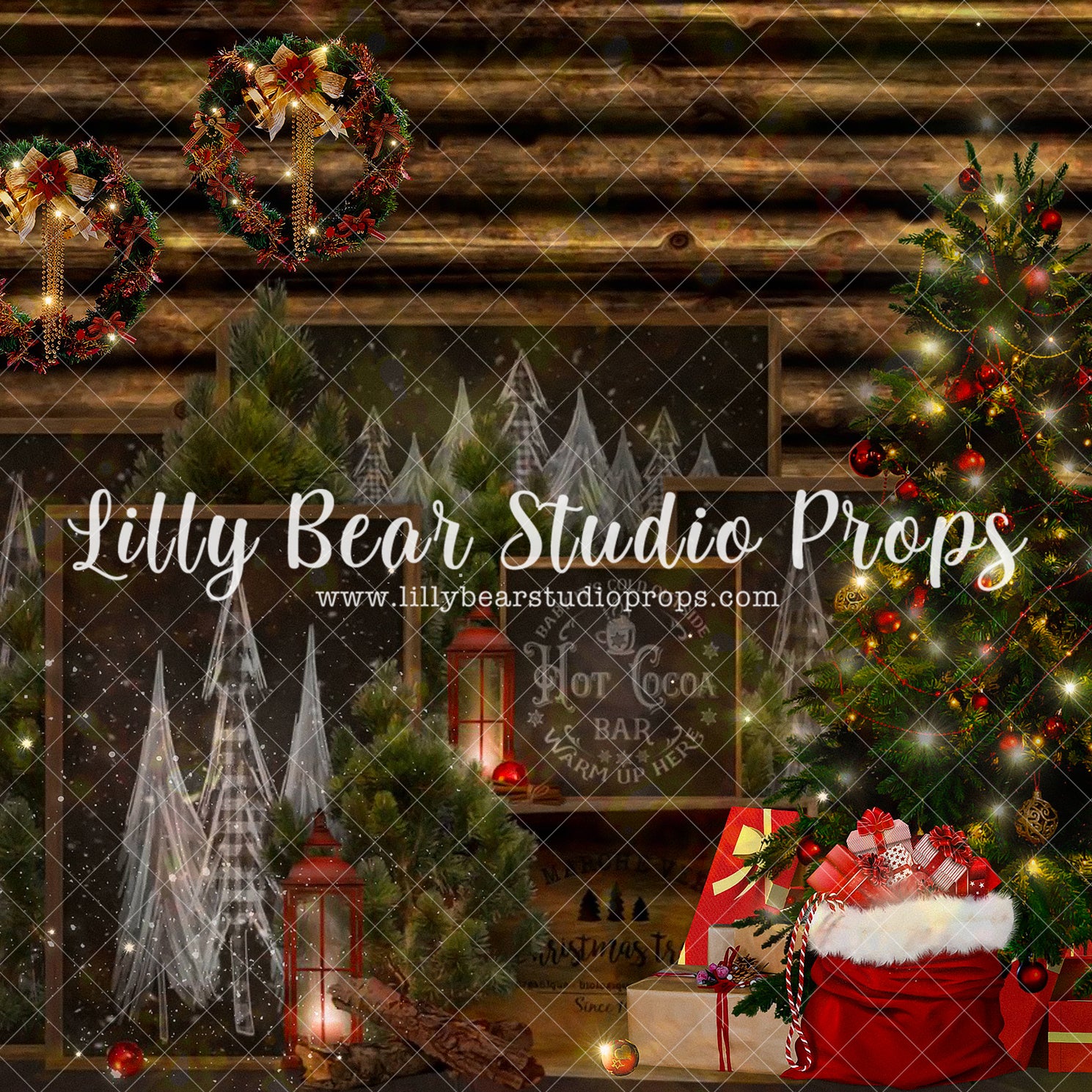 Warm Cabin Christmas - Lilly Bear Studio Props, animals, autumn forest, dark forest, enchanted forest, Fabric, FABRICS, fall forest, forest, forest animals, forest entry, forest floor, forest friends, forest painting, fox, green forest, into the wild, lanterns, little wild one, misty forest, moon, moonlight, moonlight forest, night forest, nighttime, owl, pine forest, pine tree, pine tree forest, pine trees, raccoon, where the wild things are, wild, wild animal, wild one, wild things, woodland forest