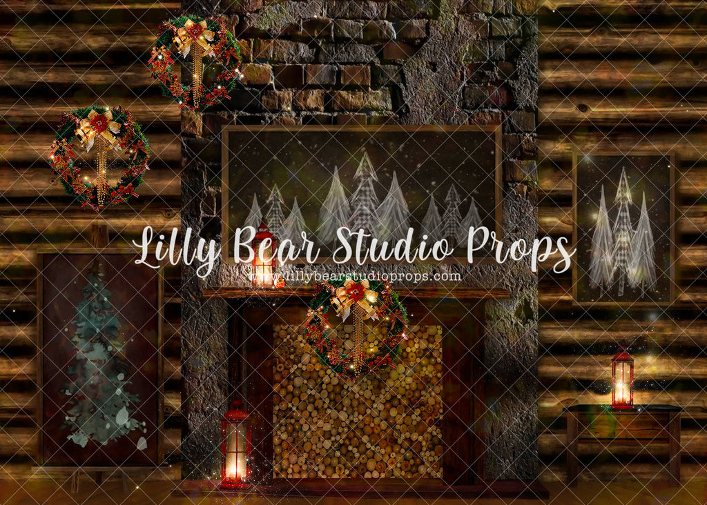 Warm Cabin Fireplace Mantle - Lilly Bear Studio Props, animals, autumn forest, dark forest, enchanted forest, Fabric, FABRICS, fall forest, forest, forest animals, forest entry, forest floor, forest friends, forest painting, fox, green forest, into the wild, lanterns, little wild one, misty forest, moon, moonlight, moonlight forest, night forest, nighttime, owl, pine forest, pine tree, pine tree forest, pine trees, raccoon, where the wild things are, wild, wild animal, wild one, wild things, woodland forest