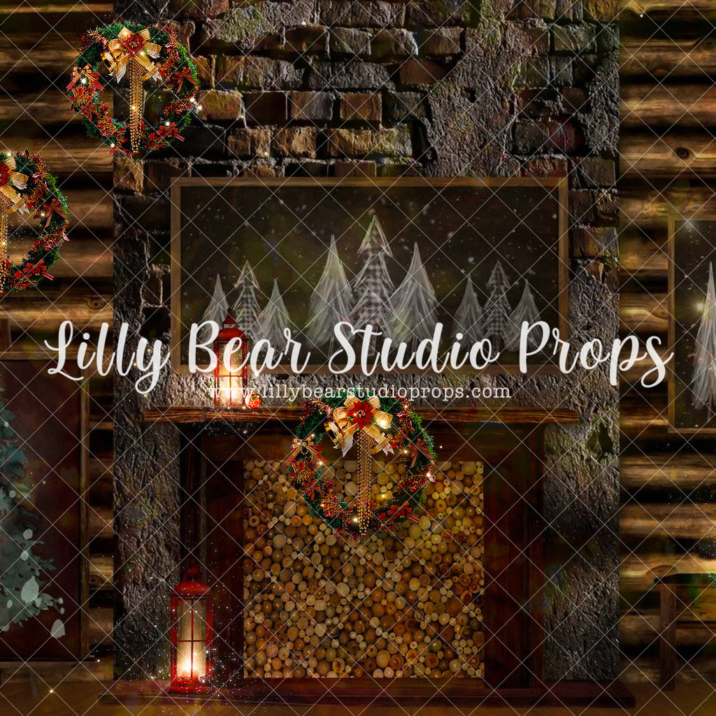 Warm Cabin Fireplace Mantle - Lilly Bear Studio Props, animals, autumn forest, dark forest, enchanted forest, Fabric, FABRICS, fall forest, forest, forest animals, forest entry, forest floor, forest friends, forest painting, fox, green forest, into the wild, lanterns, little wild one, misty forest, moon, moonlight, moonlight forest, night forest, nighttime, owl, pine forest, pine tree, pine tree forest, pine trees, raccoon, where the wild things are, wild, wild animal, wild one, wild things, woodland forest