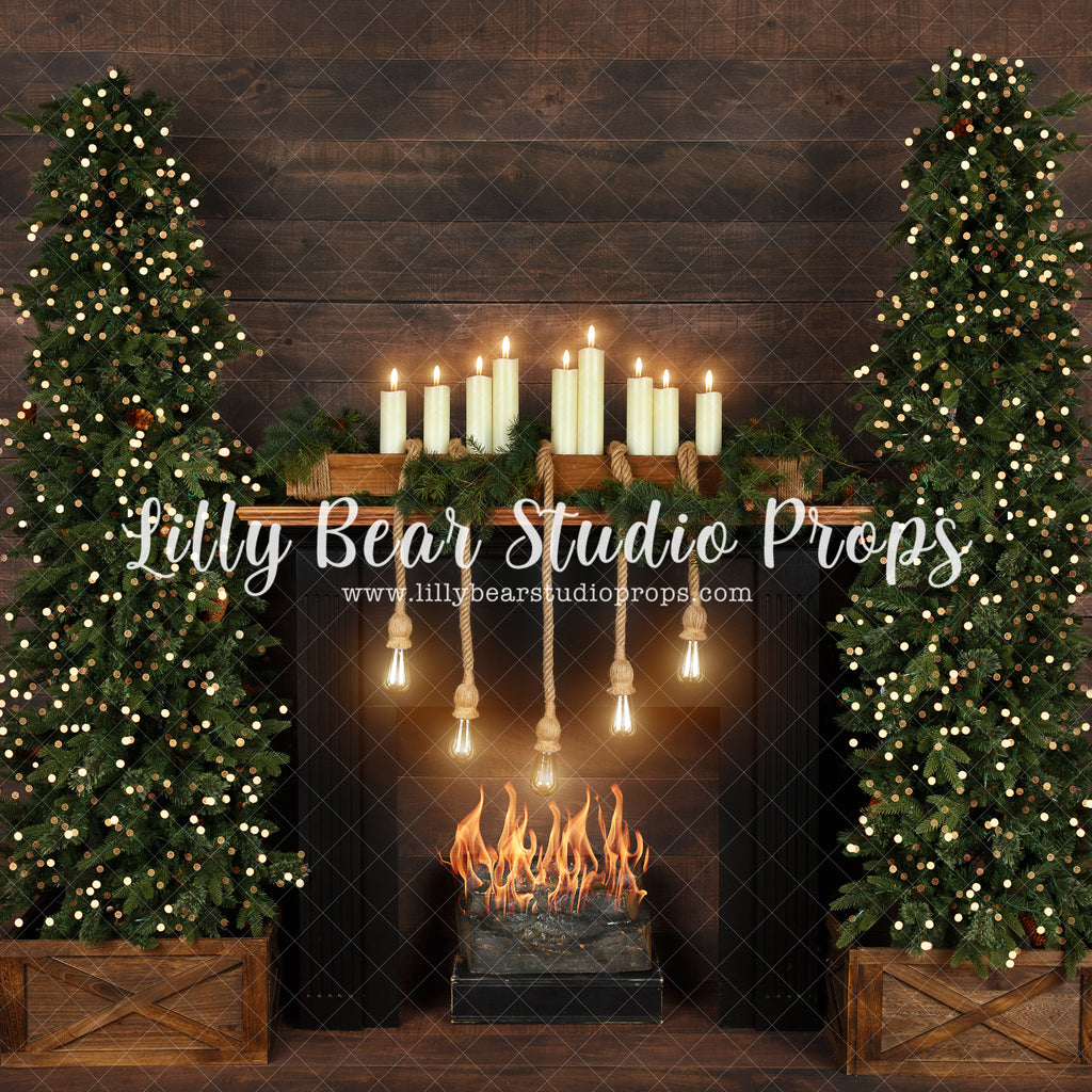 Warm Cozy Christmas - Lilly Bear Studio Props, arctic pines, boho christmas, candles, christmas, christmas candles, christmas fireplace, christmas lodge, christmas village, evergreen trees, evergreens, fireplace, holiday, holiday christmas, holiday fireplace, pine trees, silver winter, snow, snowflakes, snowy forest, snowy pine, snowy pine trees, snowy trees, village, white christmas, white holiday, white winter, winter, winter christmas, winter diamond