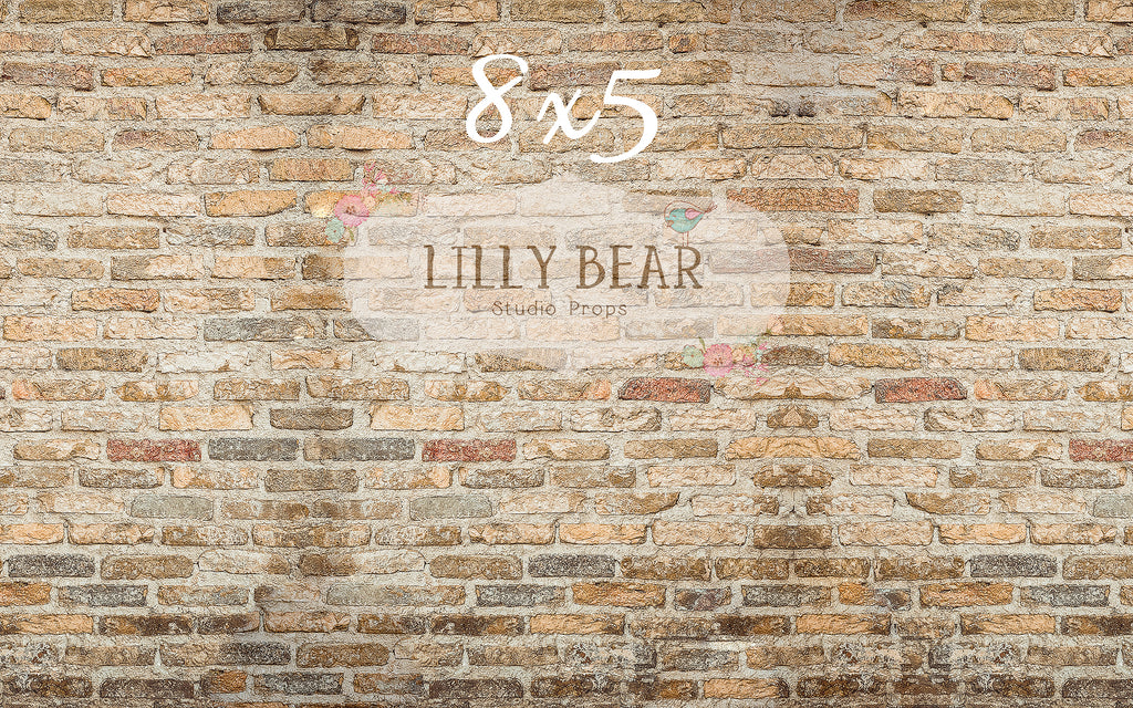 Warm Brick Wall by Lilly Bear Studio Props sold by Lilly Bear Studio Props, brick - wall - warm - warm brick