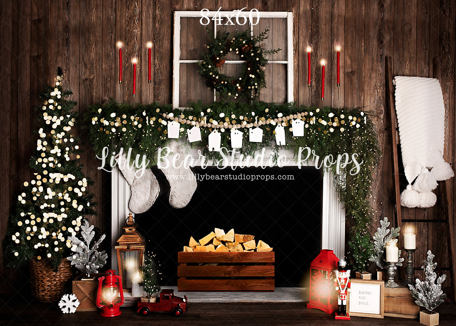 Warm & Cozy Christmas Mantle by Brittany Ebany & Co. sold by Lilly Bear Studio Props, candles - christmas - christmas c