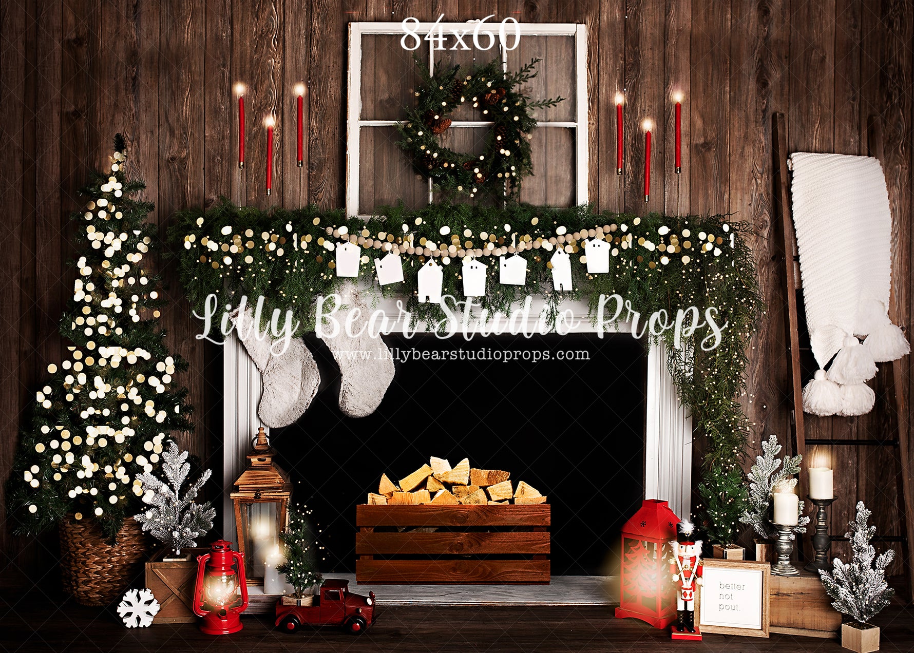 Warm & Cozy Christmas Mantle by Brittany Ebany & Co. sold by Lilly Bear Studio Props, candles - christmas - christmas c