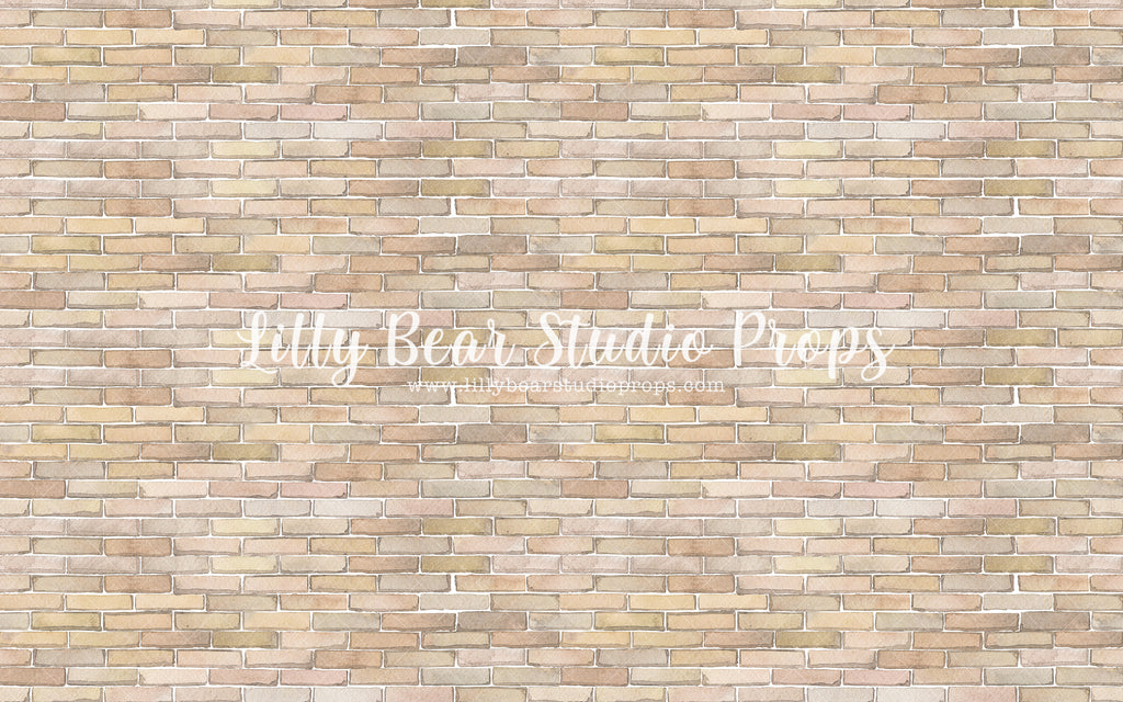 Watercolour Brick LB Pro Floor - Lilly Bear Studio Props, brick, Brick Wall, cream brick, fabric, FABRICS, LB Pro, light brick, poly, pro floor, pro floordrop, school brick, small brick, vinyl