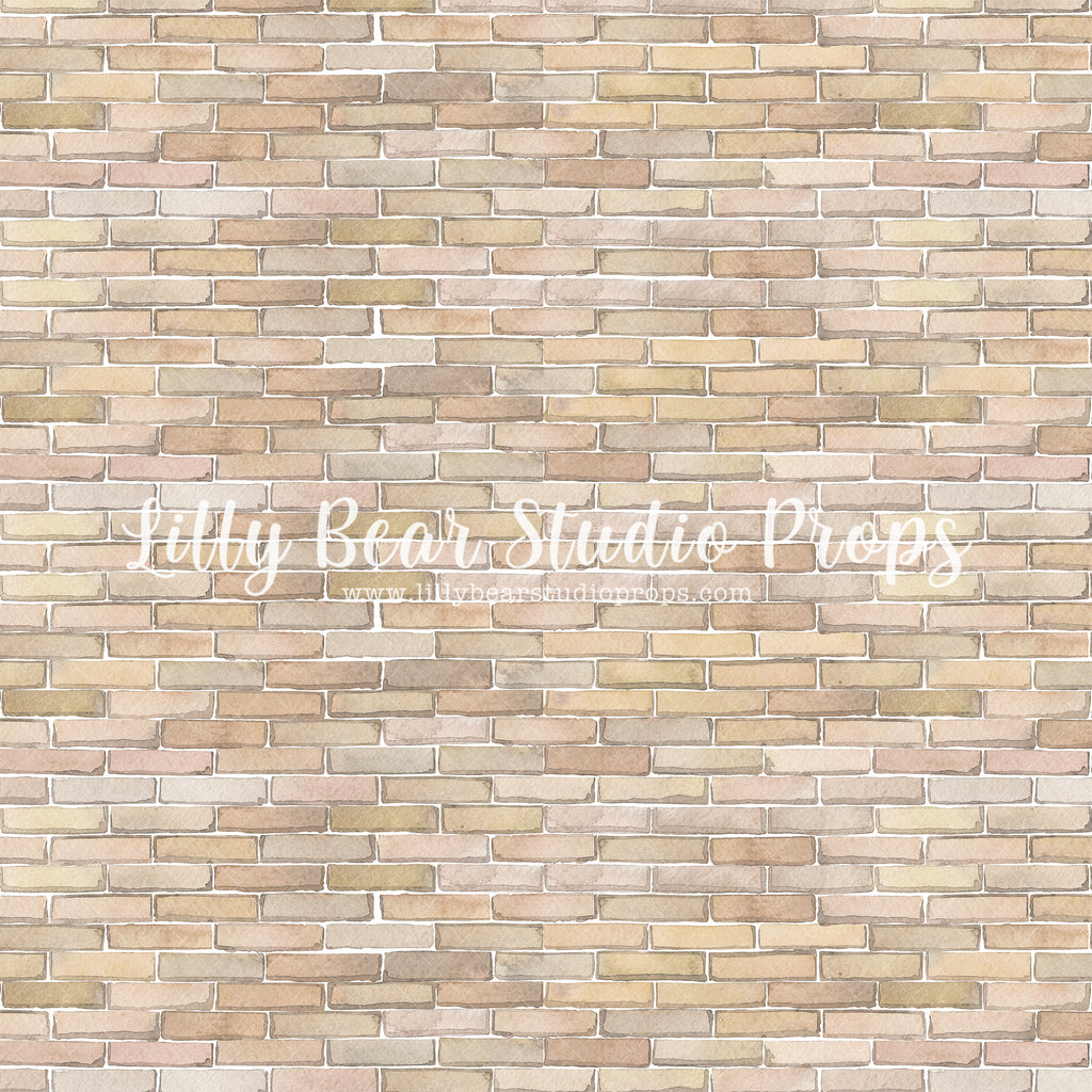 Watercolour Brick LB Pro Floor - Lilly Bear Studio Props, brick, Brick Wall, cream brick, fabric, FABRICS, LB Pro, light brick, poly, pro floor, pro floordrop, school brick, small brick, vinyl