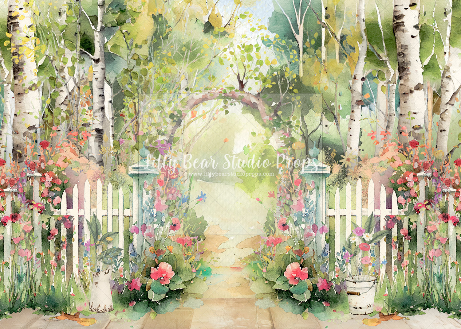 Watercolour Blooming Floral Garden