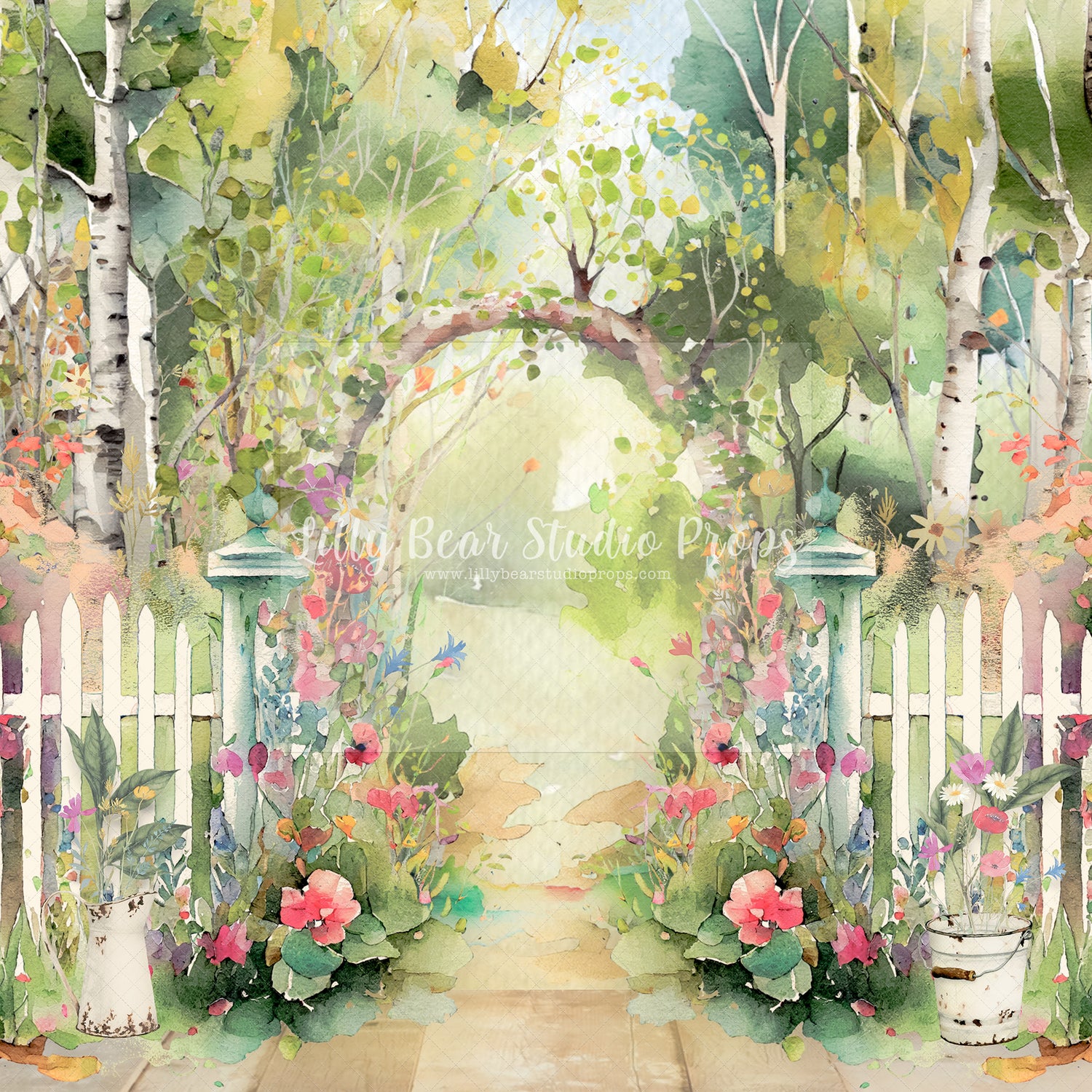 Watercolour Blooming Floral Garden