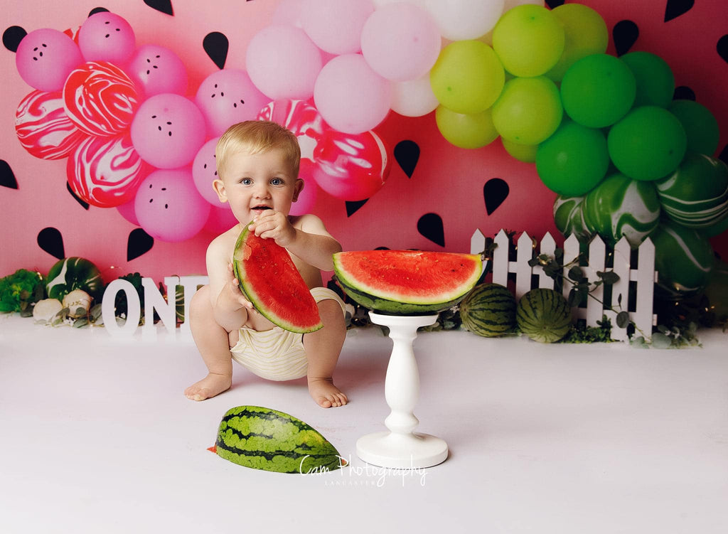 Watermelon Garland - Lilly Bear Studio Props, balloon, balloon arch, balloon garland, bananas, black polka dots, flowers, garden, It's Sweet to be One, ONE, One in a Melon, picket fence, pink and green, pink and green balloons, pretty garden, red black white, spring garden, watermelon, watermelon farm, watermelon garland, watermelon seeds, watermelon slices, watermelon stand, watermelon stripes, watermelon sugar high, watermelons, white balloon arch, white balloons, white picket fence