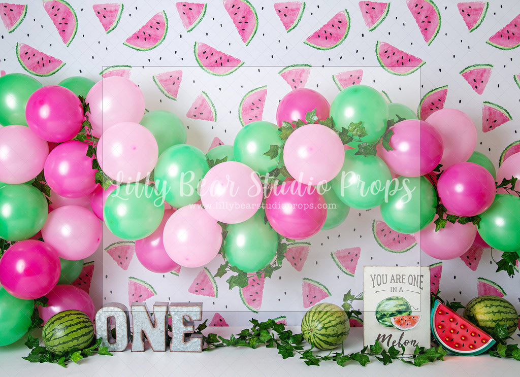 Watermelon fun by Celebrate Photography - Lilly Bear Studio Props, One in a Melon, pink and green balloons, watermelon farm, watermelon garland, watermelon pink and green, watermelon seeds, watermelon slices, watermelon stand, watermelon stripes, watermelon sugar high, watermelons, you are one lil melon