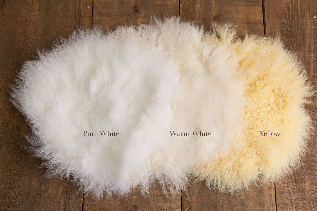 Warm White Sheepskin - Lilly Bear Studio Props, fur, gender neutral, layers, neutral, newborn, props, Rabbit Fur, sheepskin, stuffer, white