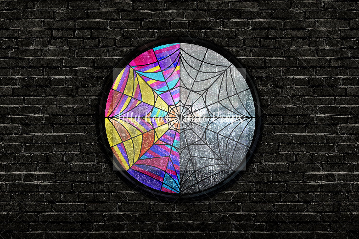 Wednesday Glass Black Brick Wall