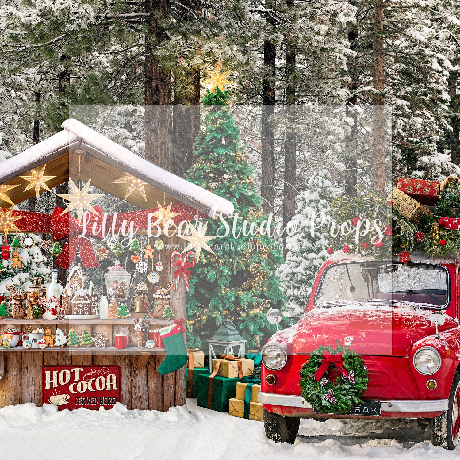 Welcome To Santa's Village - Lilly Bear Studio Props, christmas, Cozy, Decorated, Festive, Giving, Holiday, Holy, Hopeful, Joyful, Merry, Peaceful, Peacful, Red & Green, Seasonal, Winter, Xmas, Yuletide