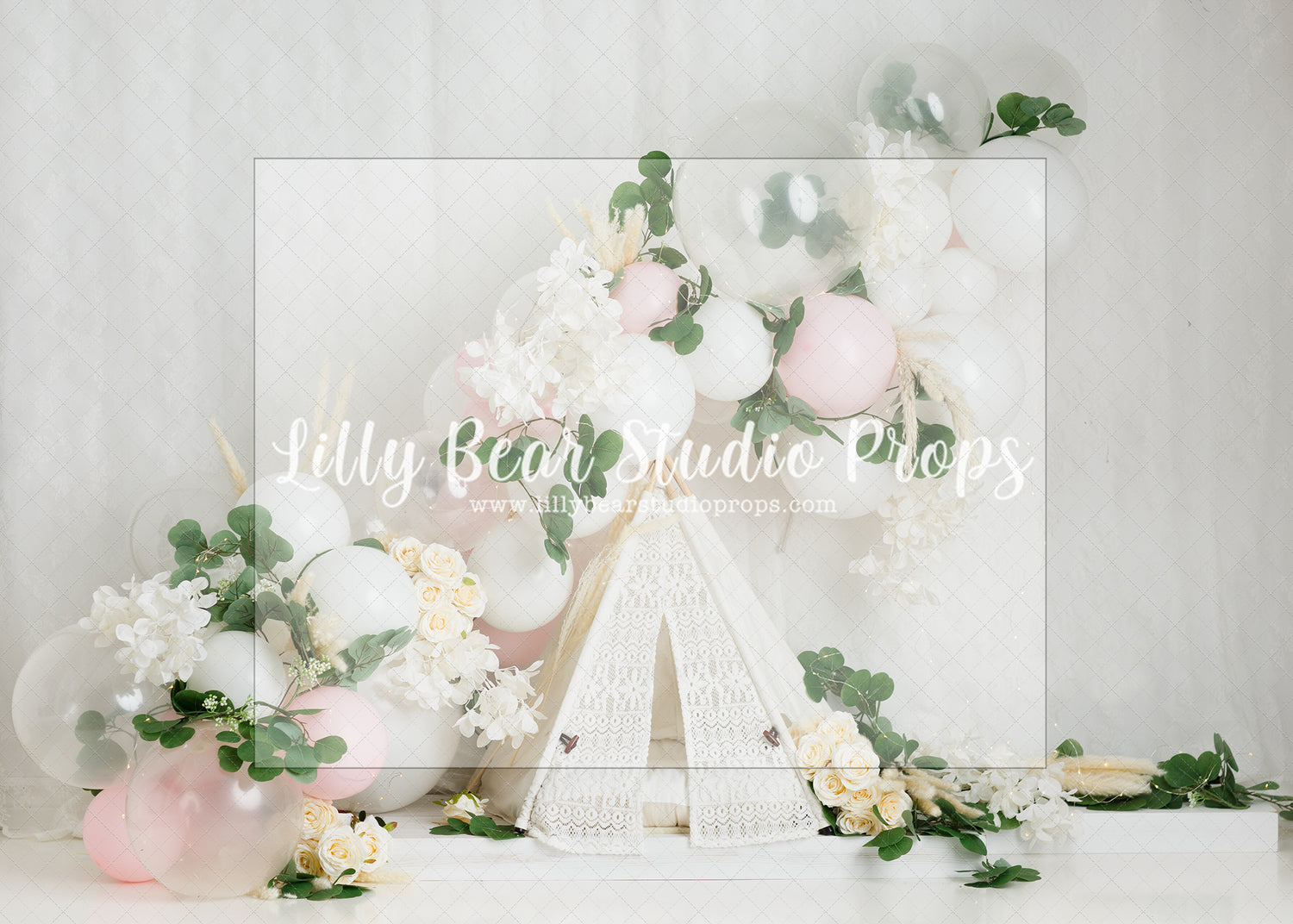 Whispy Wonders - Lilly Bear Studio Props, boho pink, boho teepee, FABRICS, pink white, pink white and gold, pink white and rose gold, teepee, teepee tent