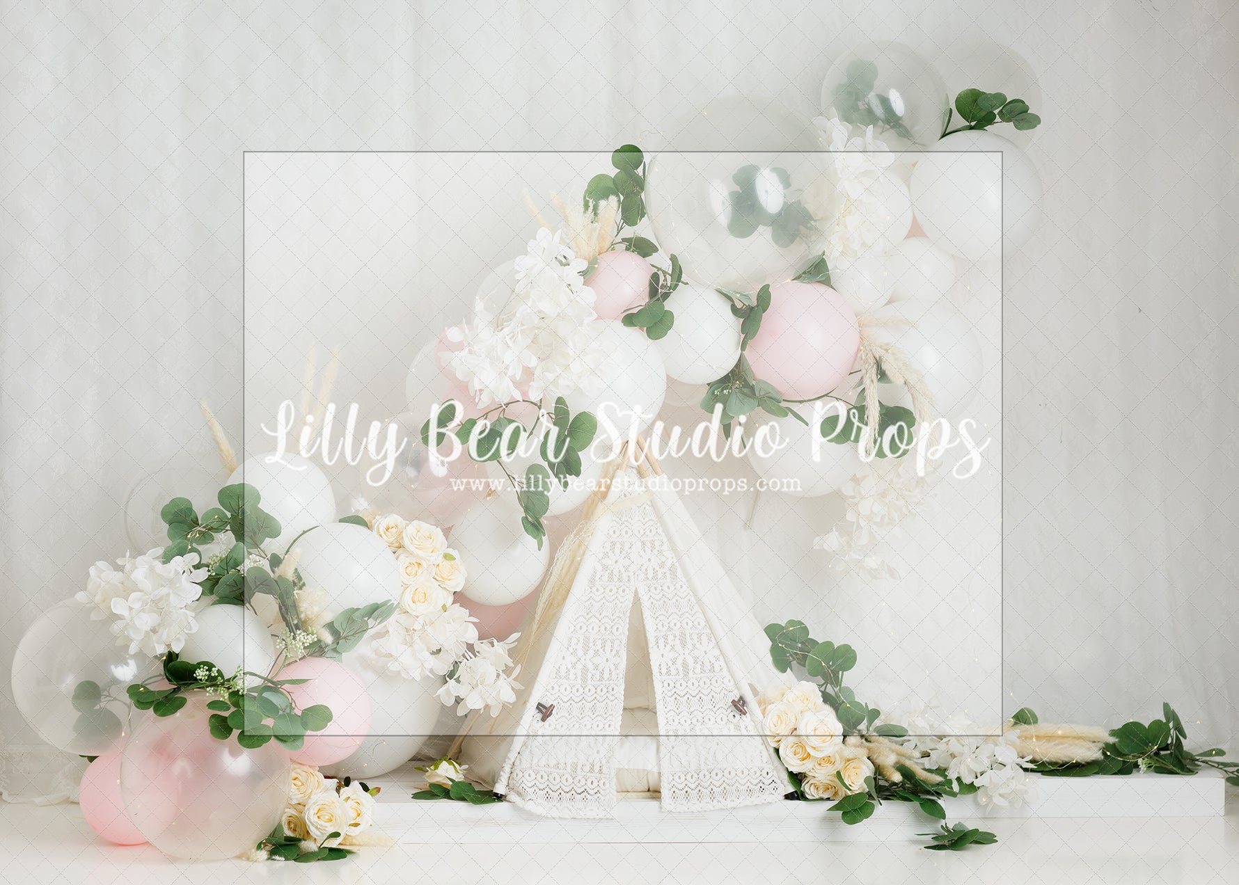 Whispy Wonders - Lilly Bear Studio Props, boho pink, boho teepee, FABRICS, pink white, pink white and gold, pink white and rose gold, teepee, teepee tent