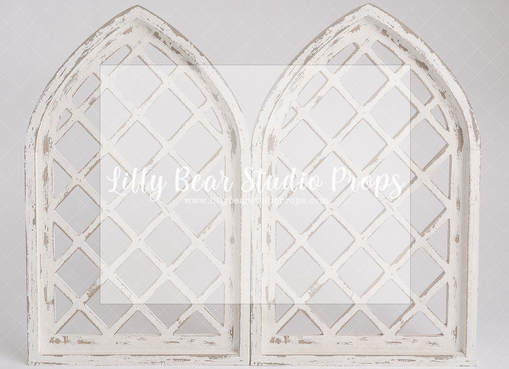 White Arches - Lilly Bear Studio Props, boho spring, floral, picket fence, spring, spring archway, spring ballroom, spring barn, spring wreath, white, white arches, white floral, wisteria