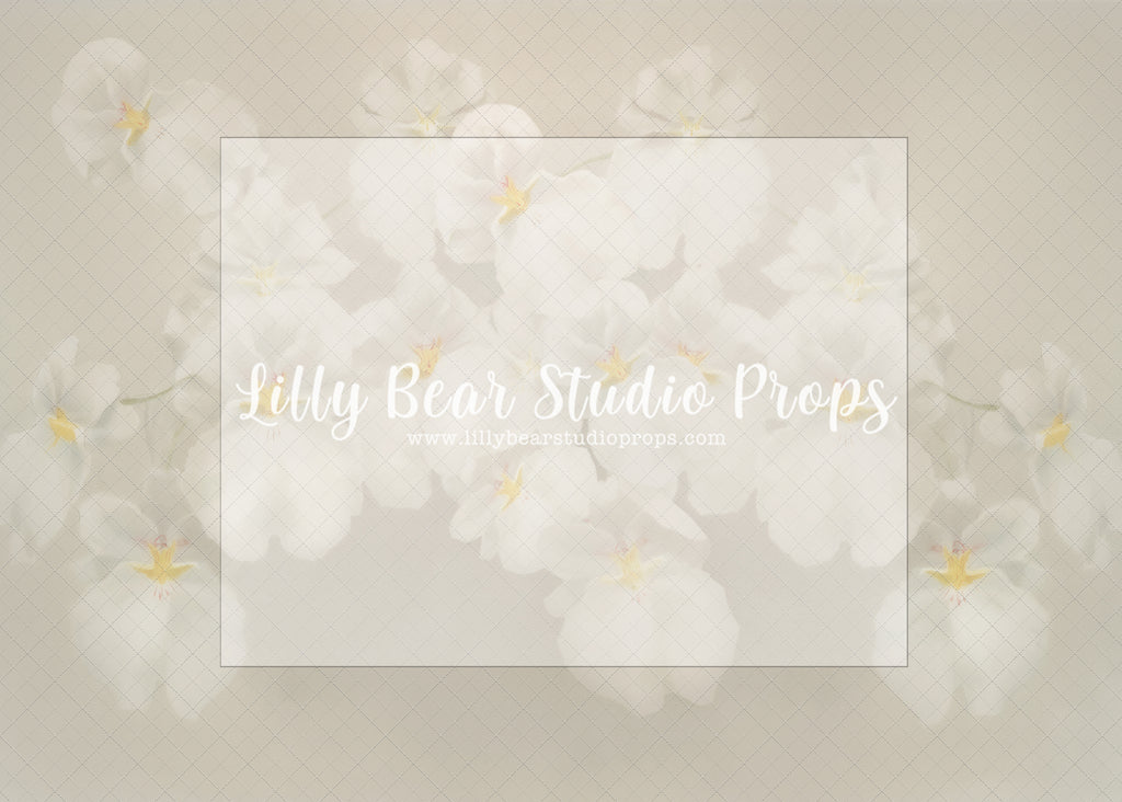White Flowers - Lilly Bear Studio Props, fine art, floral, girls, hand painted