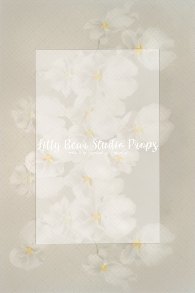 White Flowers - Lilly Bear Studio Props, fine art, floral, girls, hand painted