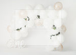 White & Gold Sparkle Balloon Garland by Jennifer Sutsser - Lilly Bear Studio Props, white, white and gold balloons, white balloons, white wash