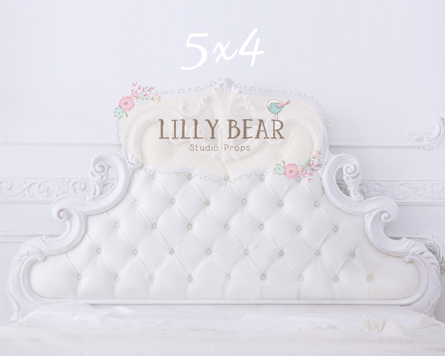 White Headboard by Lilly Bear Studio Props sold by Lilly Bear Studio Props, FABRICS - headboard - vintage - vintage hea
