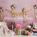 Wild One Dreamer - Lilly Bear Studio Props, birch branches, birthday, boho, boho chic, boho garden, boho pastel rainbow, boho pink, boho prop, boho rings, boho spring, boho teepee, boho tent, boho tiki, boho wood, camper, FABRICS, floral, girl, lights, little camper, little wild one, llama boho, rainbow boho, spring, spring boho, twinke lights, wild one, wild one girl